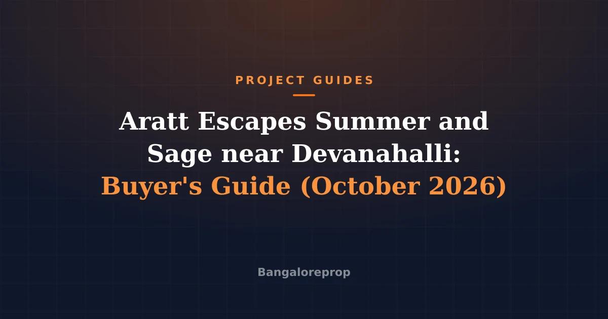 Aratt Escapes Summer and Sage near Devanahalli: Buyer's Guide (October 2026)