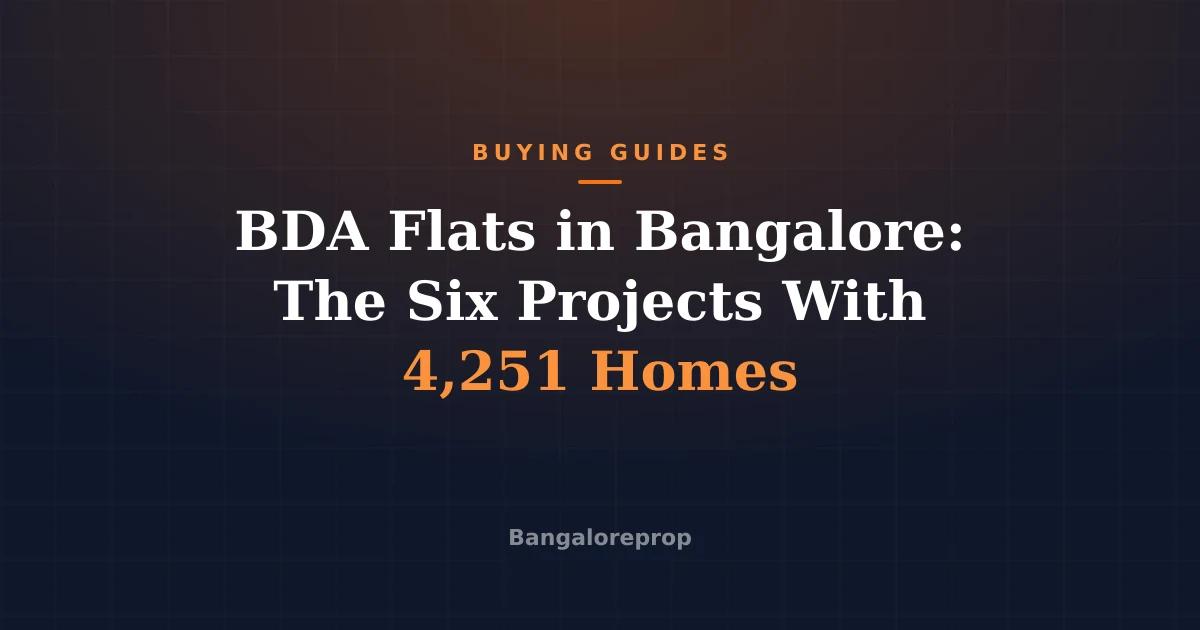 BDA Flats in Bangalore: The Six Projects With 4,251 Homes