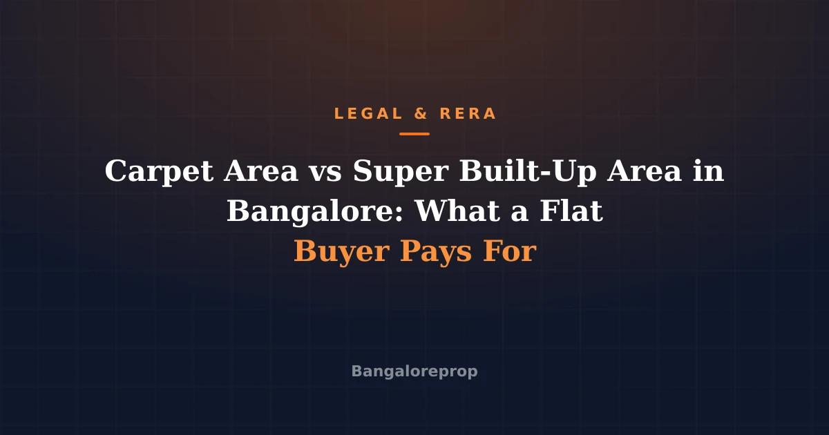 Carpet Area vs Super Built-Up Area in Bangalore: What a Flat Buyer Pays For