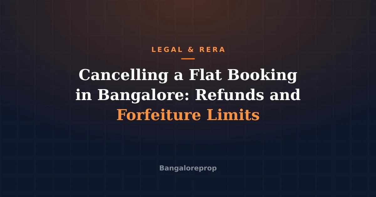 Cancelling a Flat Booking in Bangalore: Refunds and Forfeiture Limits
