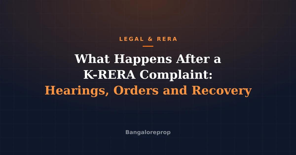 What Happens After a K-RERA Complaint: Hearings, Orders and Recovery