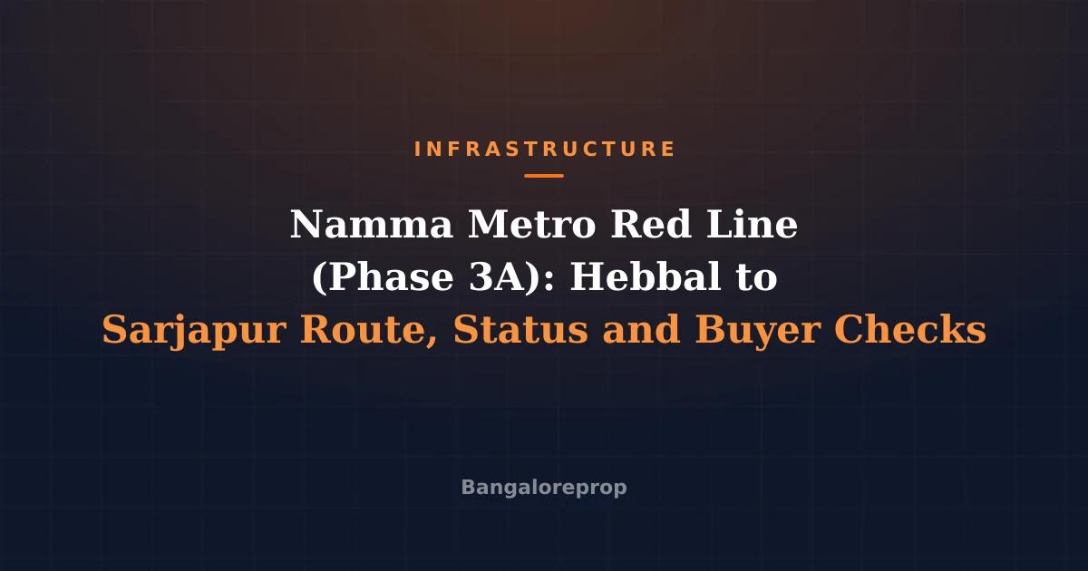 Namma Metro Red Line (Phase 3A): Hebbal to Sarjapur Route, Status and Buyer Checks