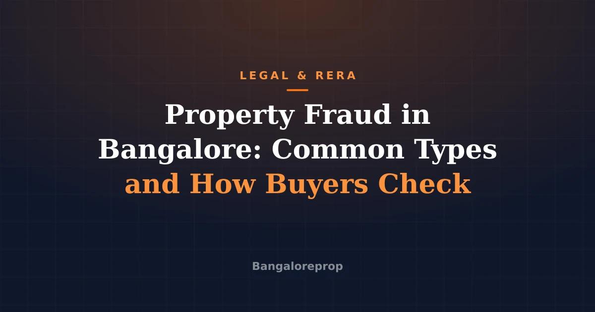 Property Fraud in Bangalore: Common Types and How Buyers Check
