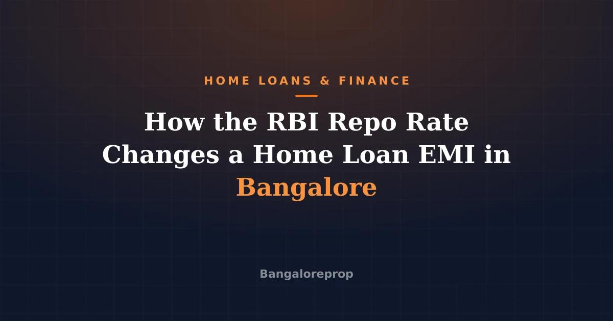 How the RBI Repo Rate Changes a Home Loan EMI in Bangalore