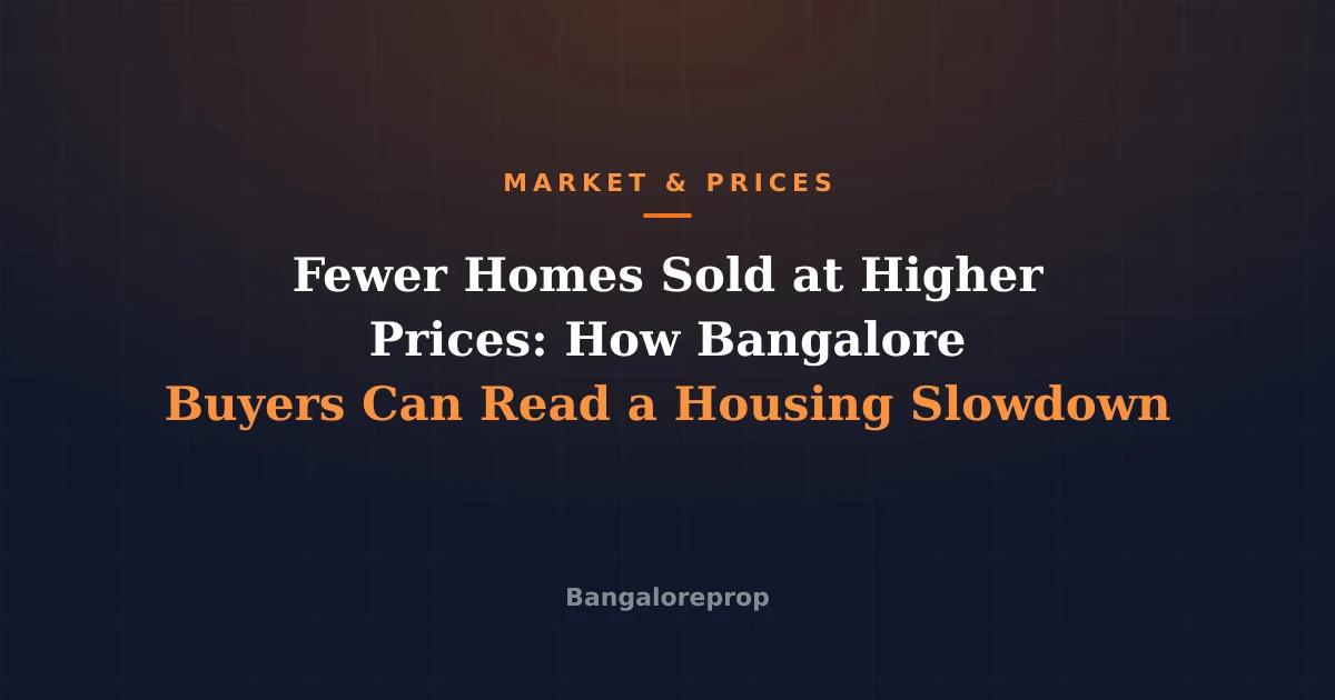 Fewer Homes Sold at Higher Prices: How Bangalore Buyers Can Read a Housing Slowdown