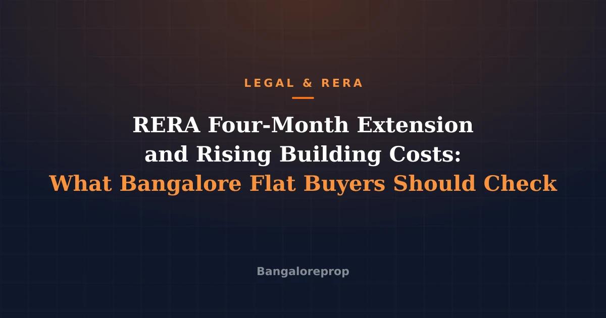 RERA Four-Month Extension and Rising Building Costs: What Bangalore Flat Buyers Should Check