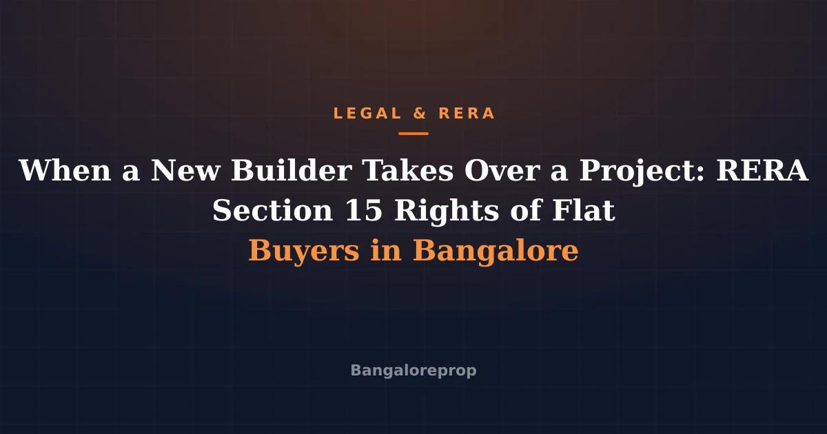 When a New Builder Takes Over a Project: RERA Section 15 Rights of Flat Buyers in Bangalore
