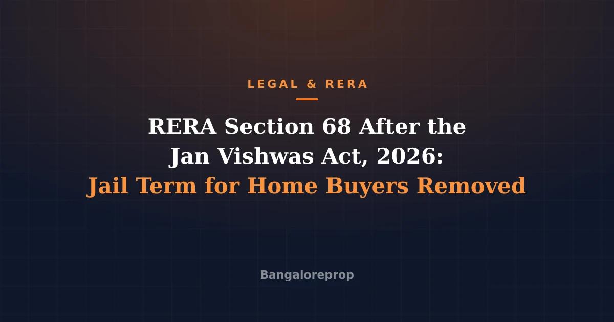RERA Section 68 After the Jan Vishwas Act, 2026: Jail Term for Home Buyers Removed