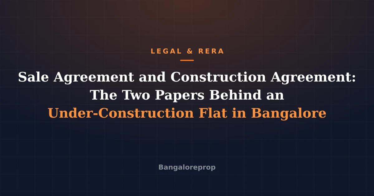 Sale Agreement and Construction Agreement: The Two Papers Behind an Under-Construction Flat in Bangalore