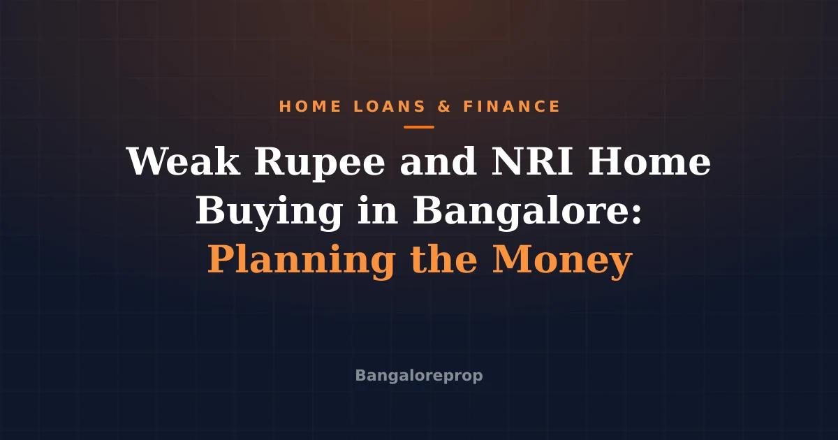 Weak Rupee and NRI Home Buying in Bangalore: Planning the Money