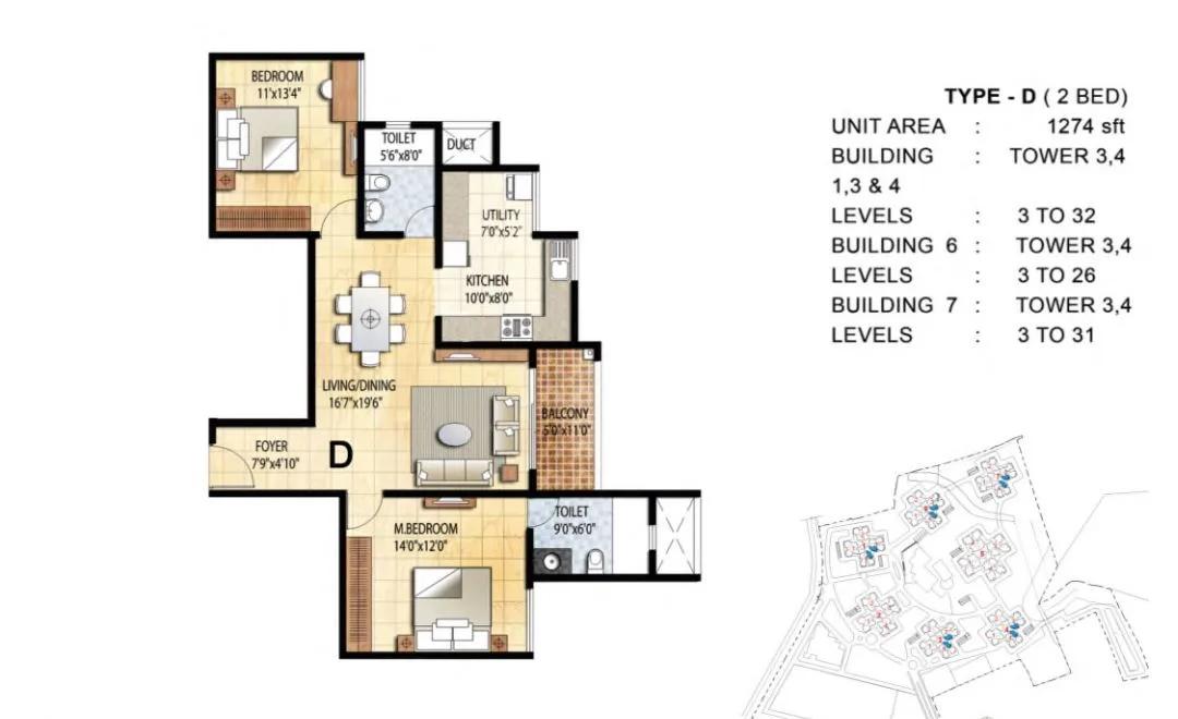 Prestige Falcon City floor plan 1