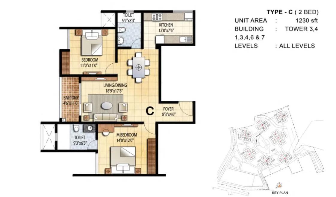 Prestige Falcon City floor plan 2