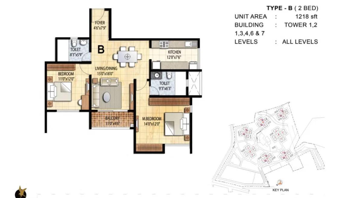 Prestige Falcon City floor plan 6