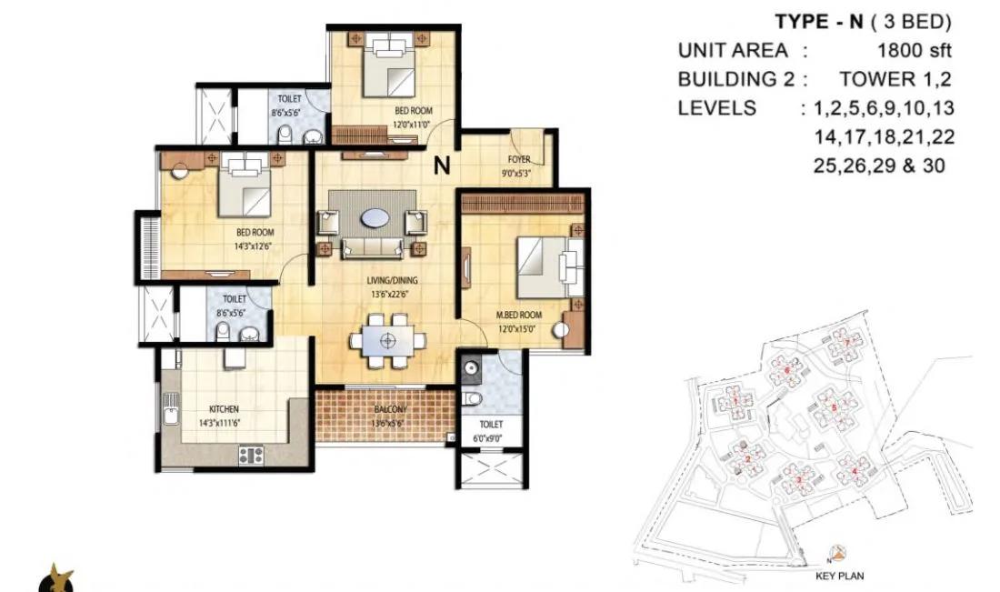 Prestige Falcon City floor plan 7