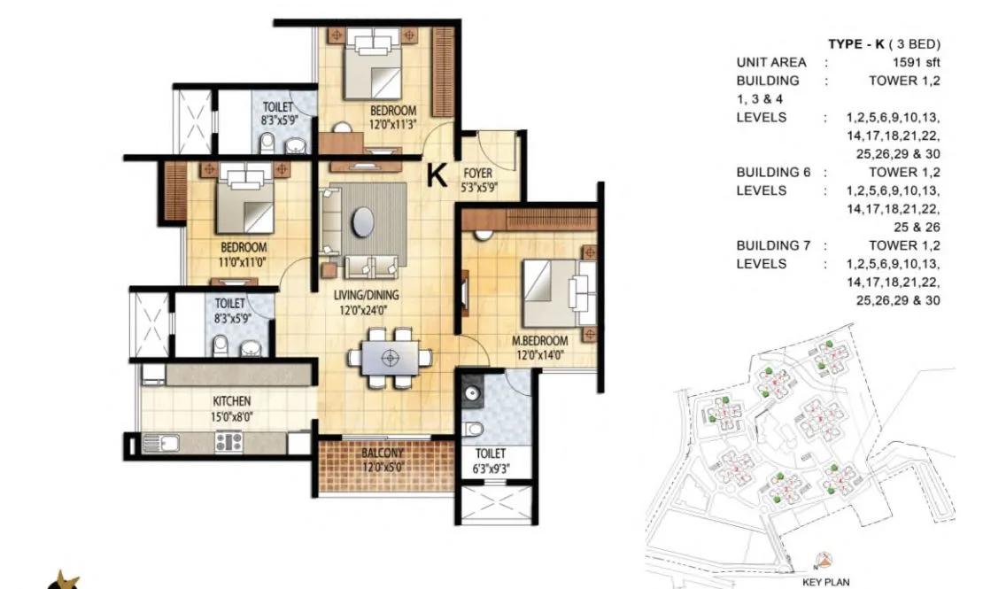 Prestige Falcon City floor plan 8