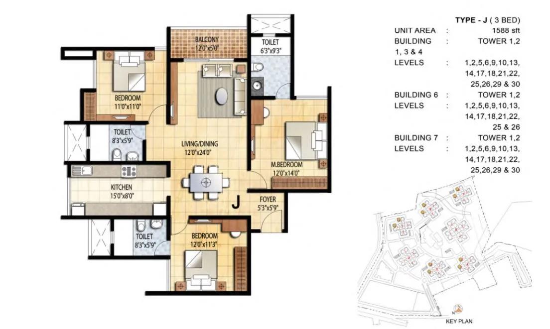 Prestige Falcon City floor plan 9
