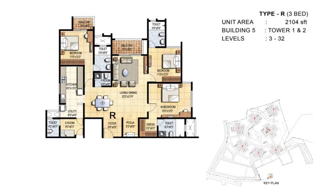 Prestige Falcon City floor plan 12
