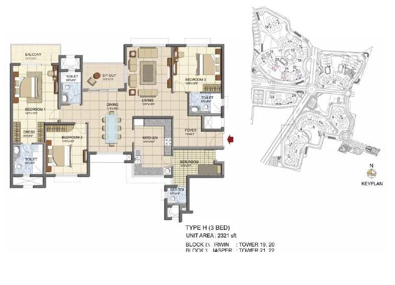 Prestige Lakeside Habitat floor plan 3