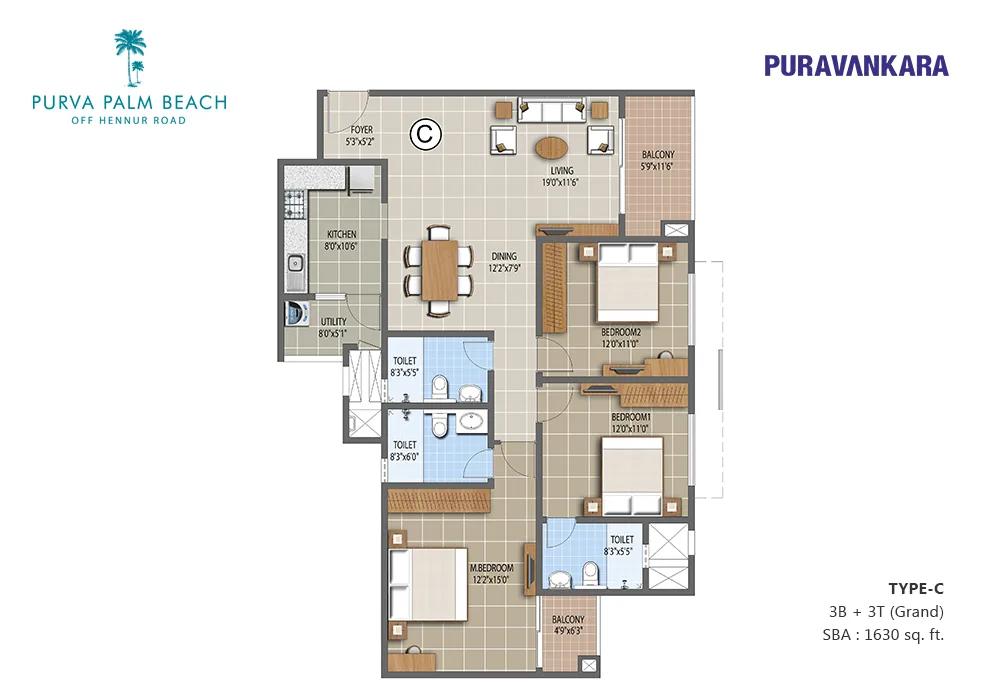 Purva Palm Beach floor plan 4
