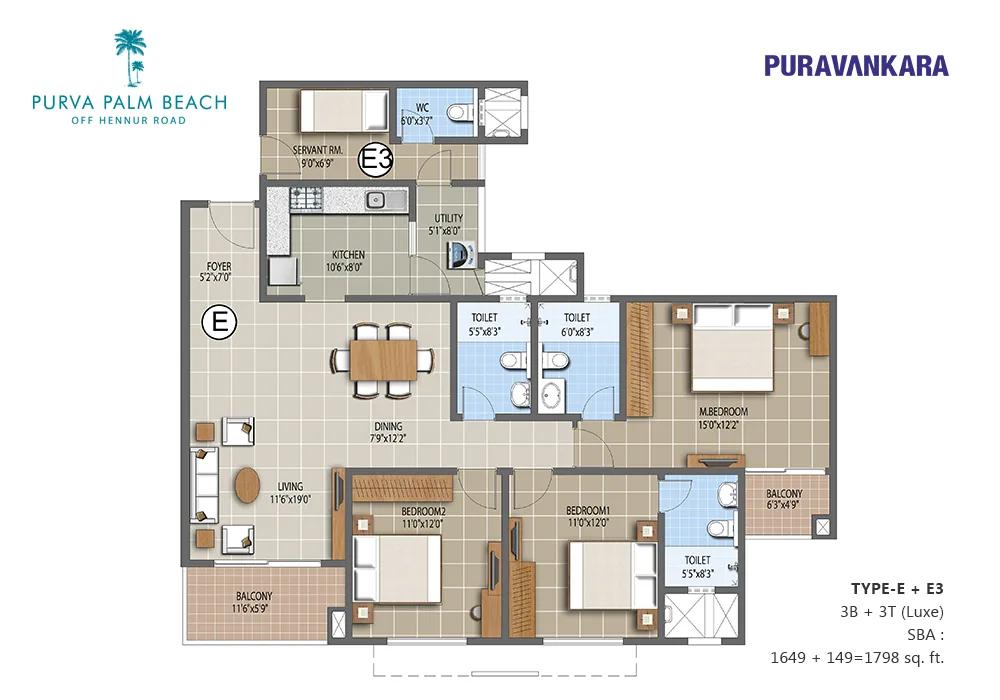 Purva Palm Beach floor plan 6