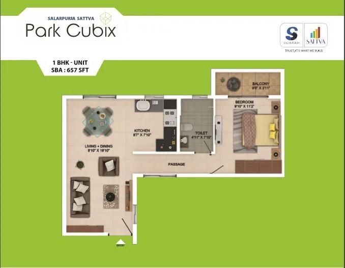 Salarpuria Sattva Park Cubix floor plan 1