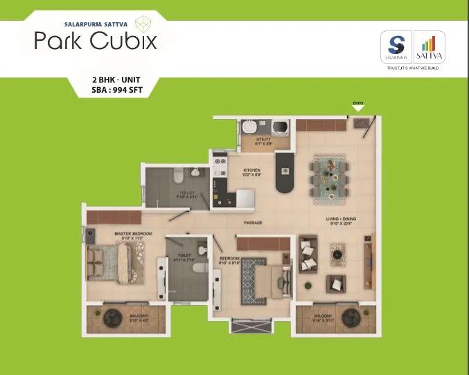 Salarpuria Sattva Park Cubix floor plan 2
