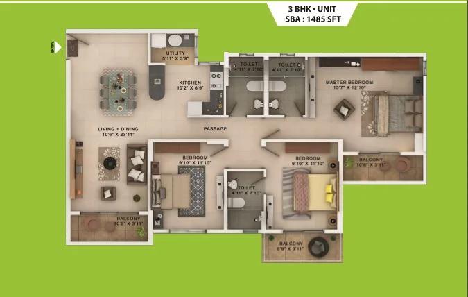 Salarpuria Sattva Park Cubix floor plan 4