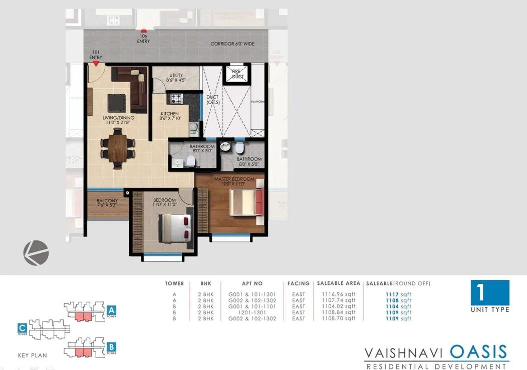 Vaishnavi Oasis floor plan 1