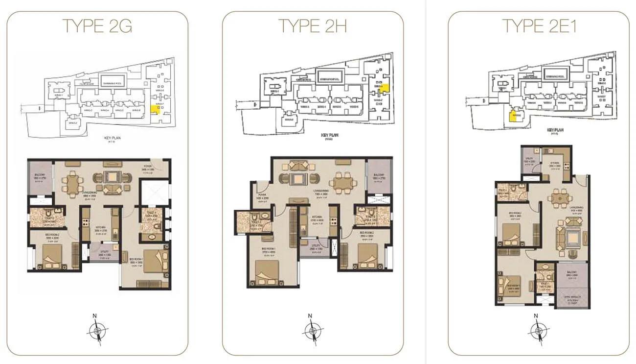 Sobha Serene 2 BHK floor plan