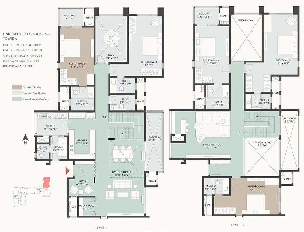 DNR Highline 5 BHK floor plan, about 5,153 sq ft