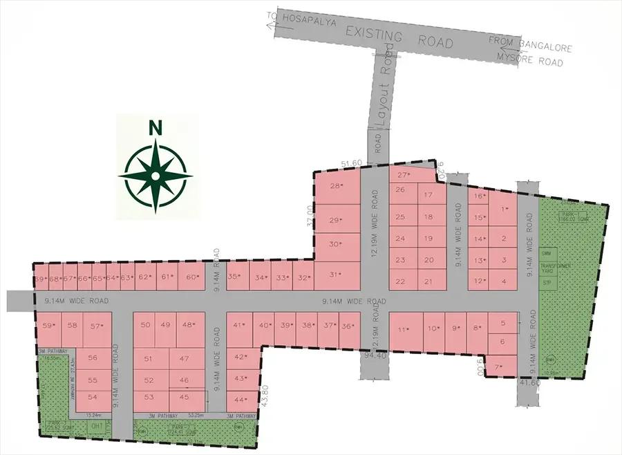 Layout plan of Vaishnodevi Natureview Plots