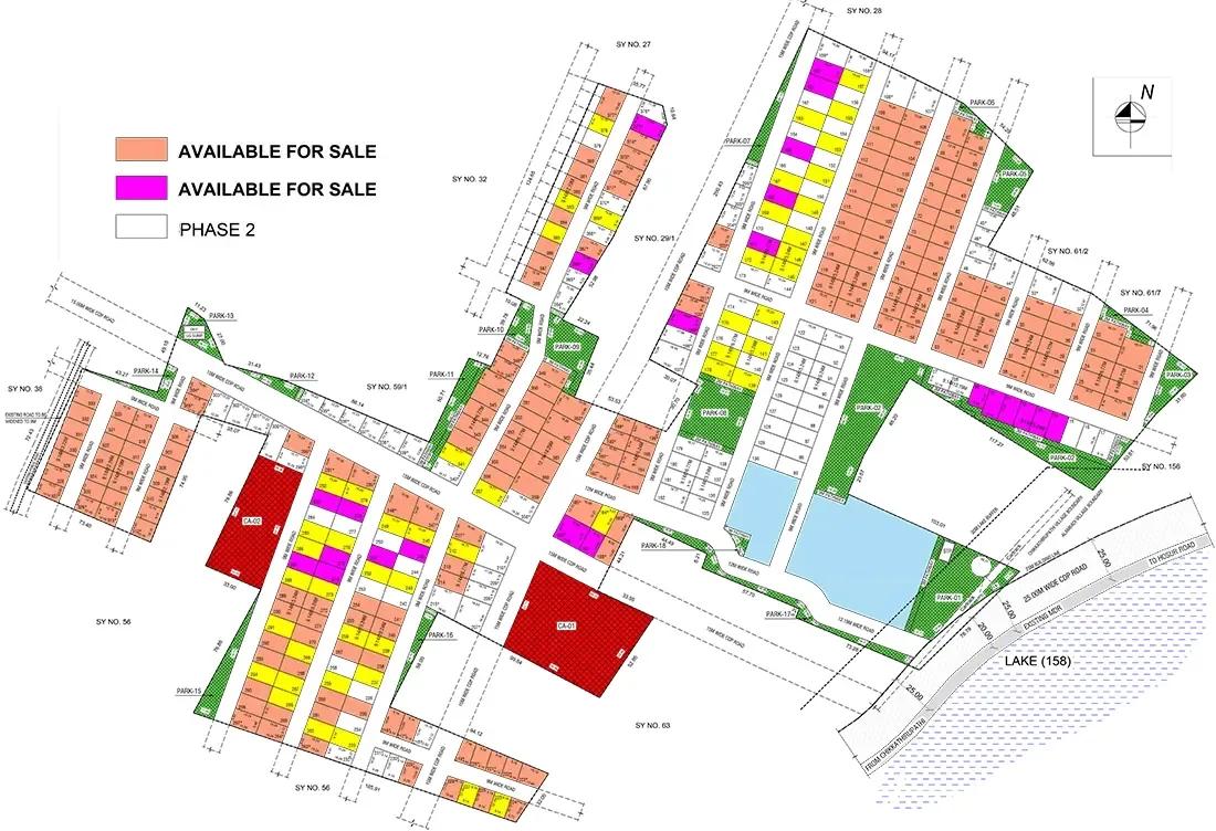 Layout plan of Sobha Sacred Grove Plots