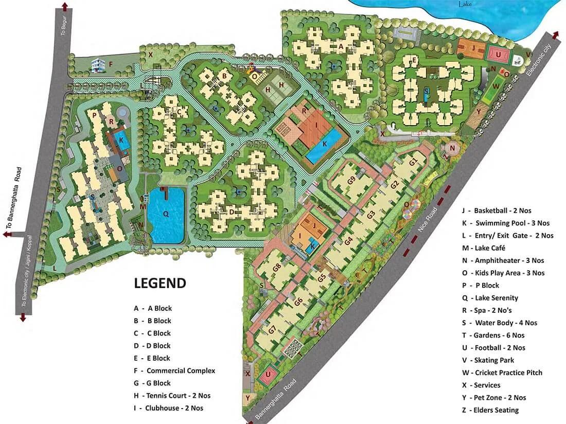 Layout plan of SNN Raj Serenity Gardens