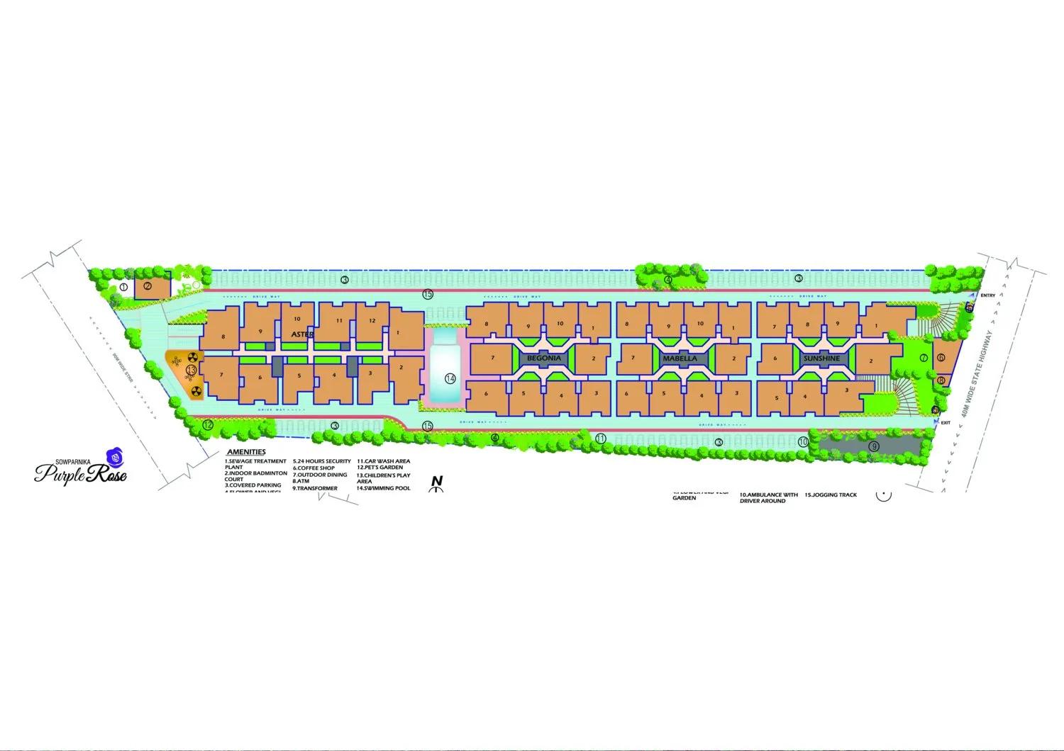 Layout plan of Sowparnika Purple Rose