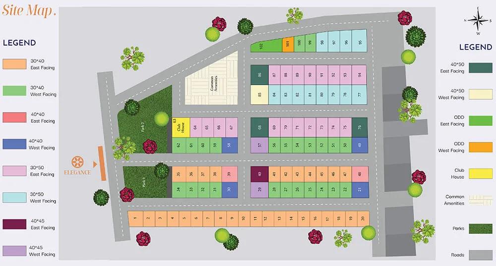 Layout plan of Guru Punvaanii Elegance Villas