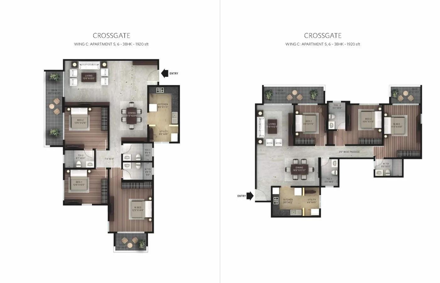 Hiranandani Devanahalli Apartments 3 BHK floor plan, about 1,920 sq ft