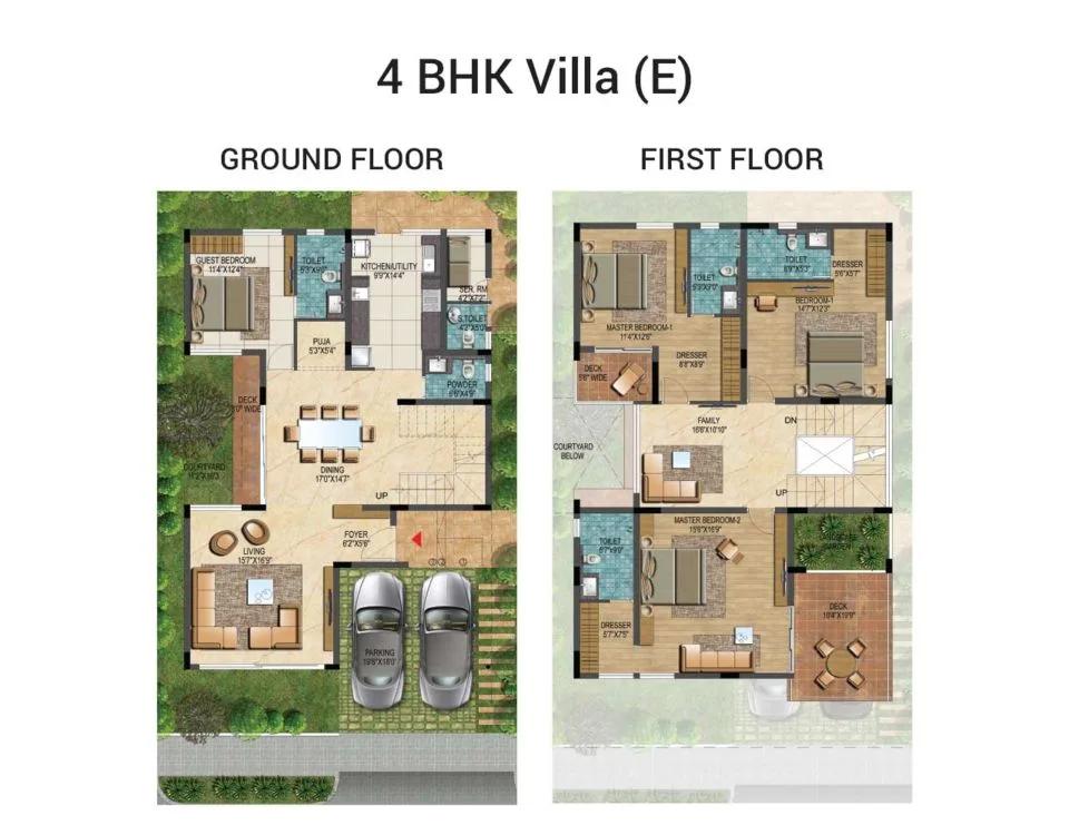 Lake View Address 4 BHK floor plan