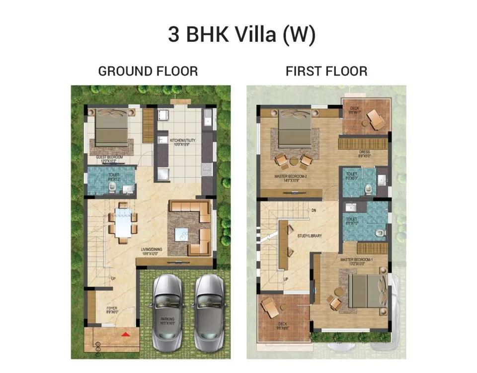 Lake View Address 3 BHK floor plan