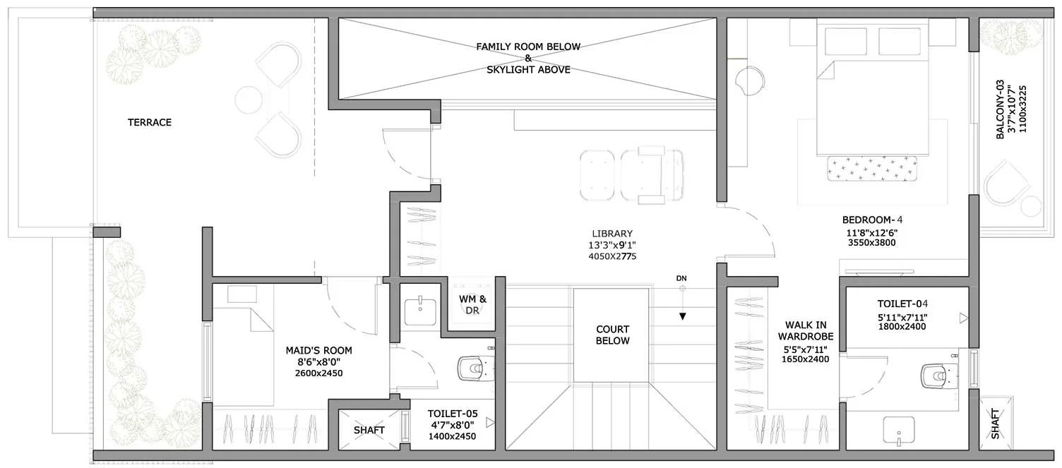 Assetz Soul & Soil 4 BHK floor plan, about 2,460 sq ft
