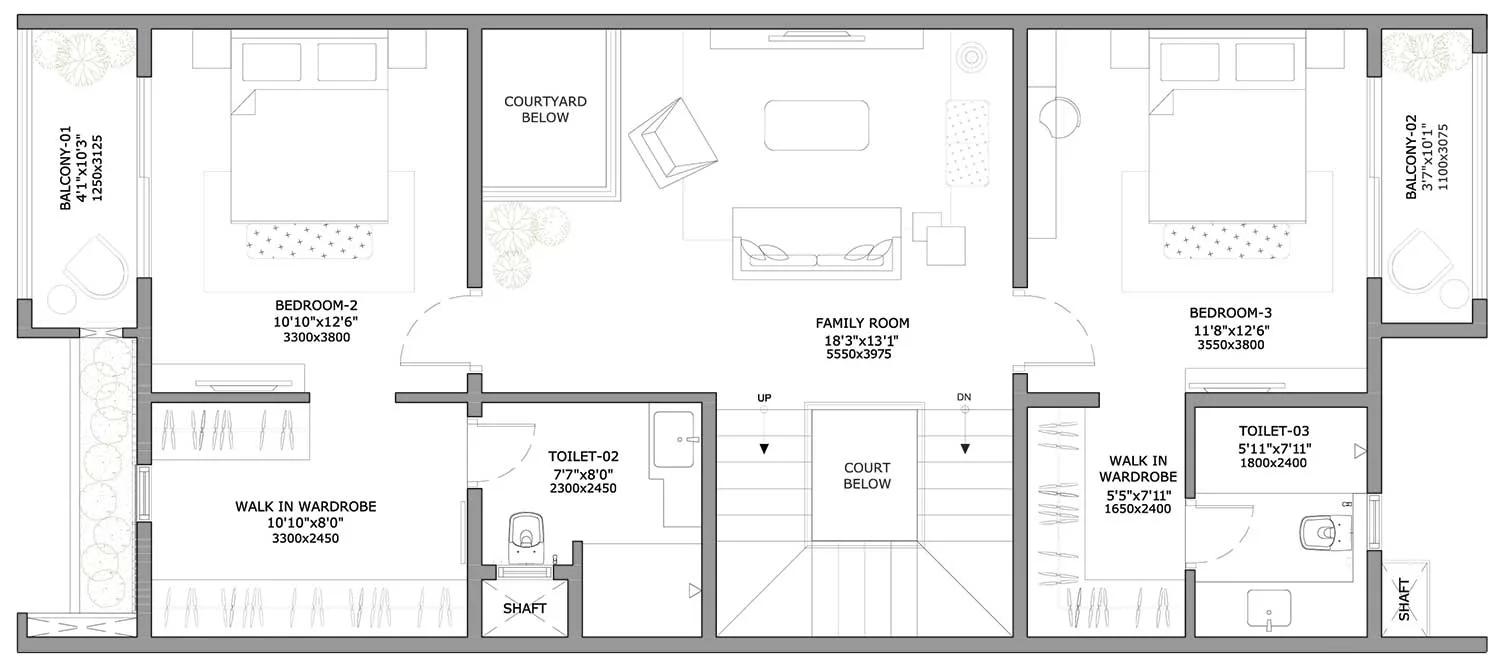 Assetz Soul & Soil 4 BHK floor plan, about 2,460 sq ft