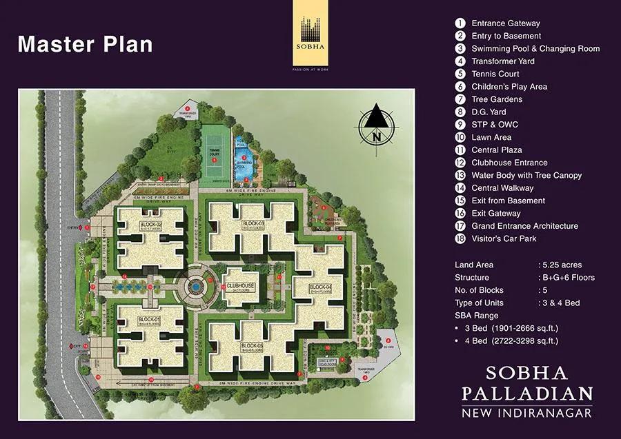 Layout plan of Sobha Palladian