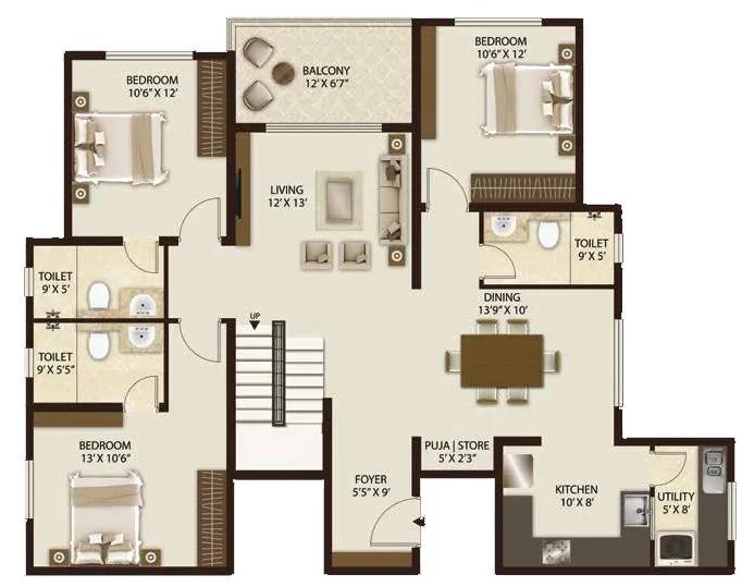 Legacy Salvador 5 BHK floor plan