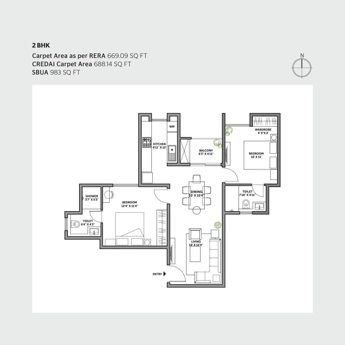 Assetz Canvas and Cove Phase 2 2 BHK floor plan
