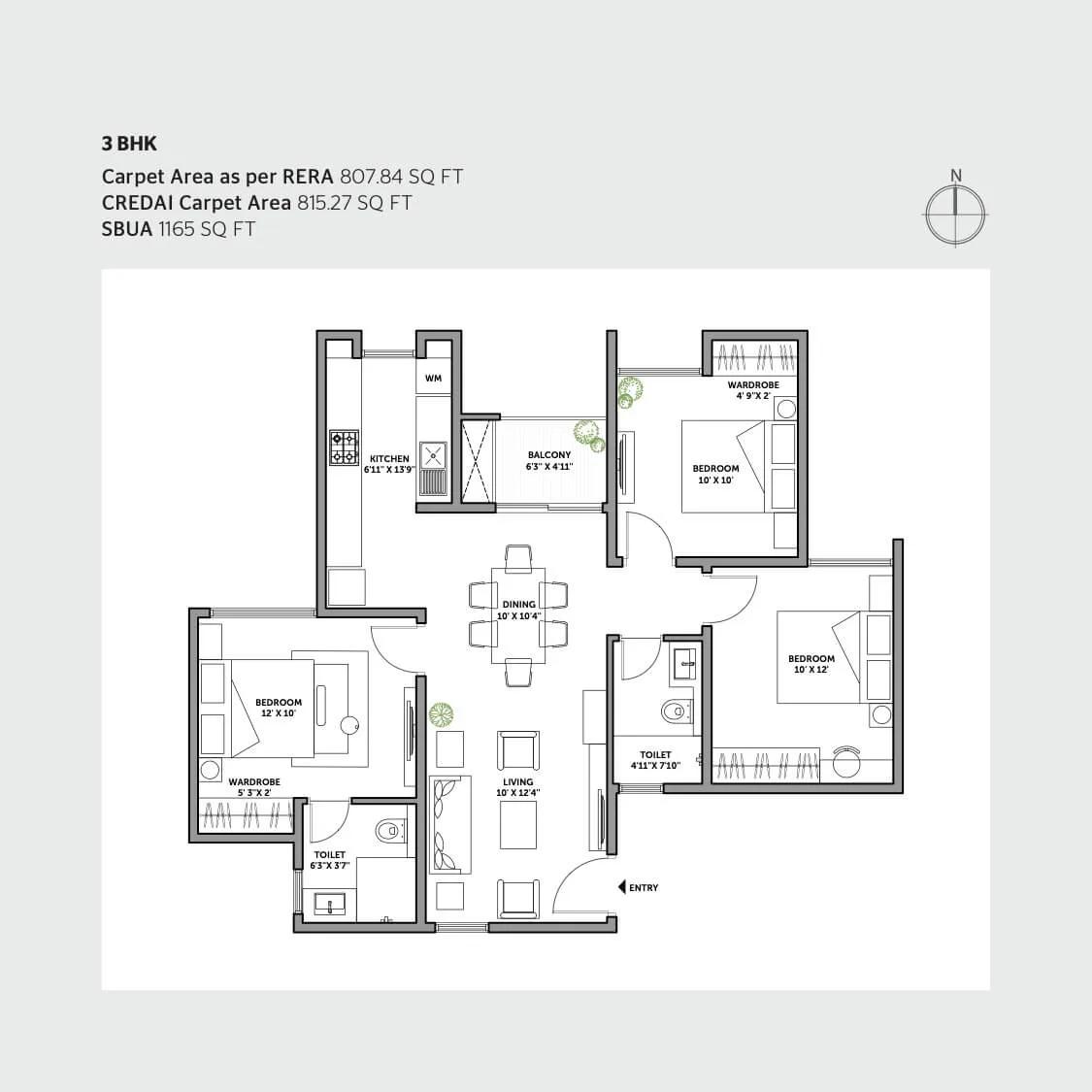 Assetz Canvas and Cove Phase 2 3 BHK floor plan