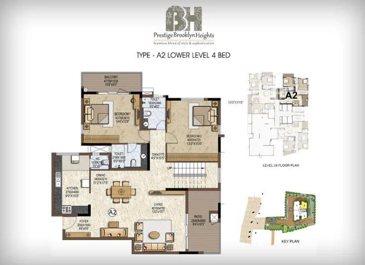 Prestige Brooklyn Heights 4 BHK floor plan