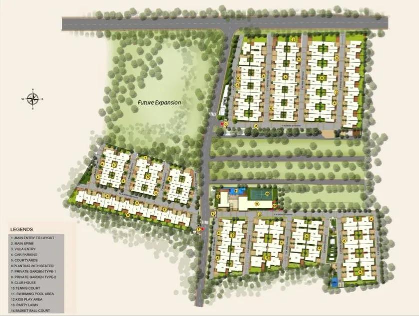 Layout plan of Mantri Courtyard Plots