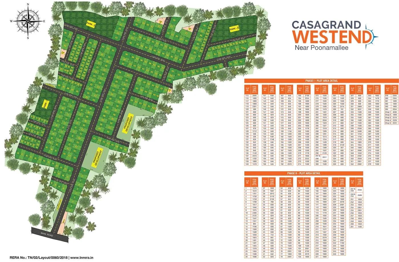 Layout plan of CasaGrand Westend Plots