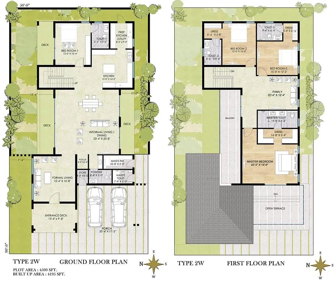 Chaithanya Samarth Villas 4 BHK floor plan, about 4,195 sq ft