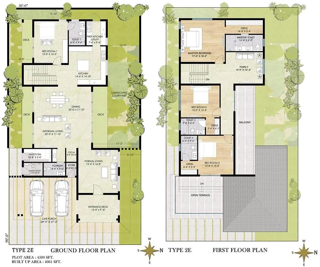 Chaithanya Samarth Villas 4 BHK floor plan, about 4,061 sq ft