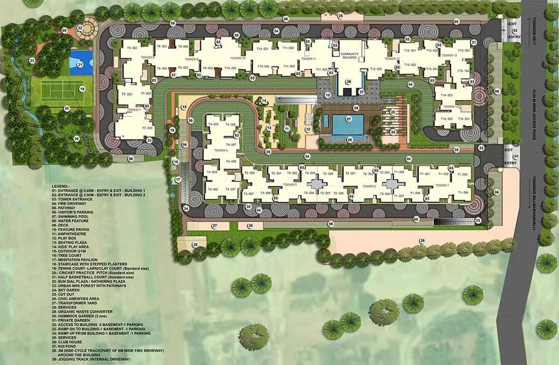 Layout plan of Purva Celestial